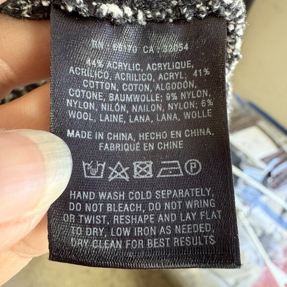 Anthropologie Moth Sweater Dress XSP Black Gray Shaker Knit Long Sleeve Tunic - Picture 7 of 9